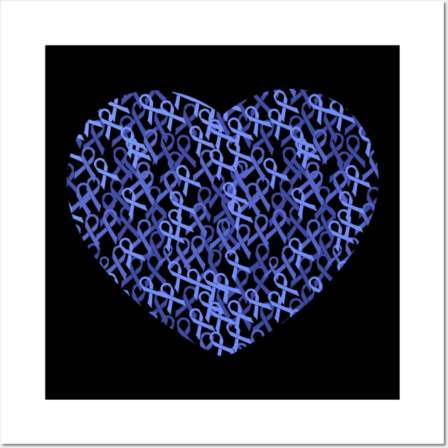 Colon Cancer Awareness Ribbon Heart Wall Art by LetsBeginDesigns